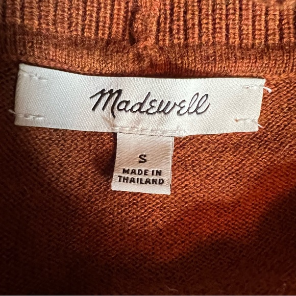 MADEWELL Brookhaven Turtleneck Wool Blend Sweater Rust Brown - Picture 8 of 10